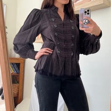NWOT Free People Grey/Brown Boho Jacket