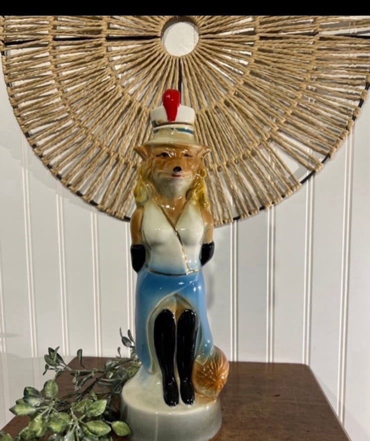 Vintage - 1974 Renee The Fox Jim Beam Decanter Empty