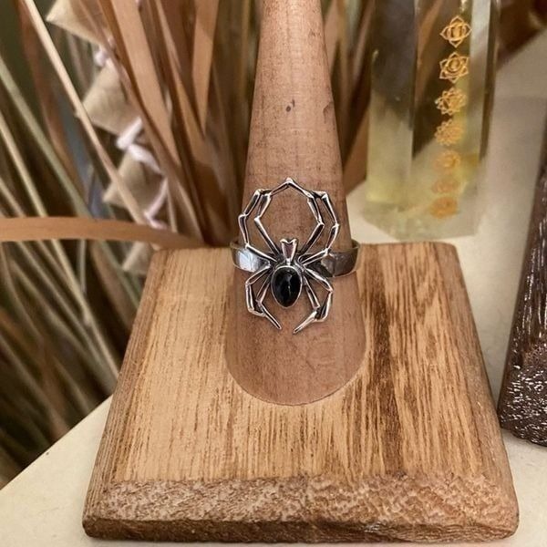 Spider Black Onyx Sterling Silver Ring