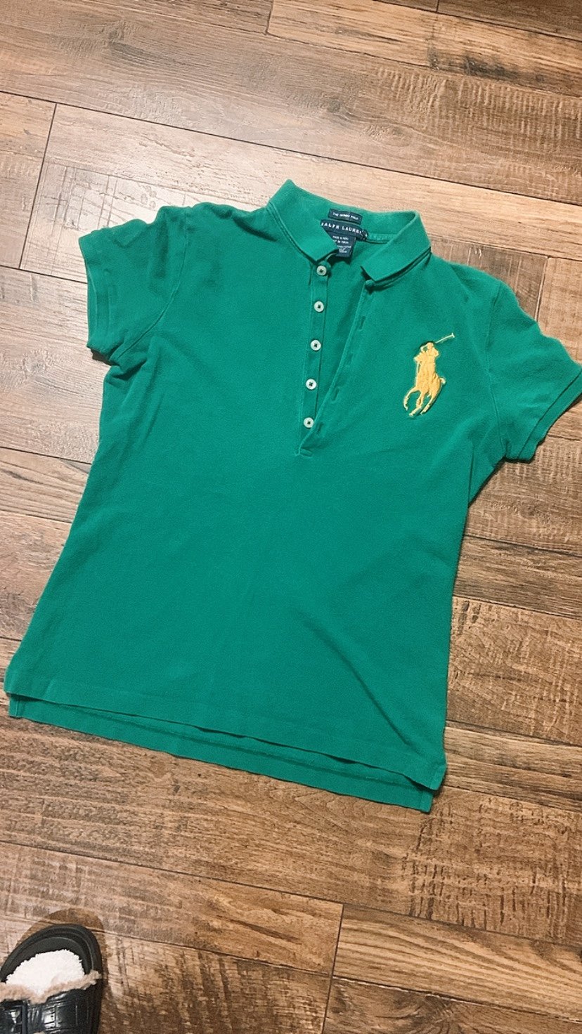 Ralph Lauren big pony green skinny polo