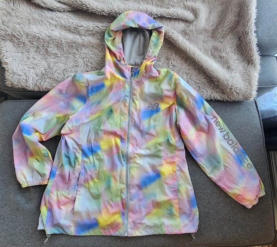 New Balance Women's Tie Dye pastel Windbreaker Hooded Jacket
