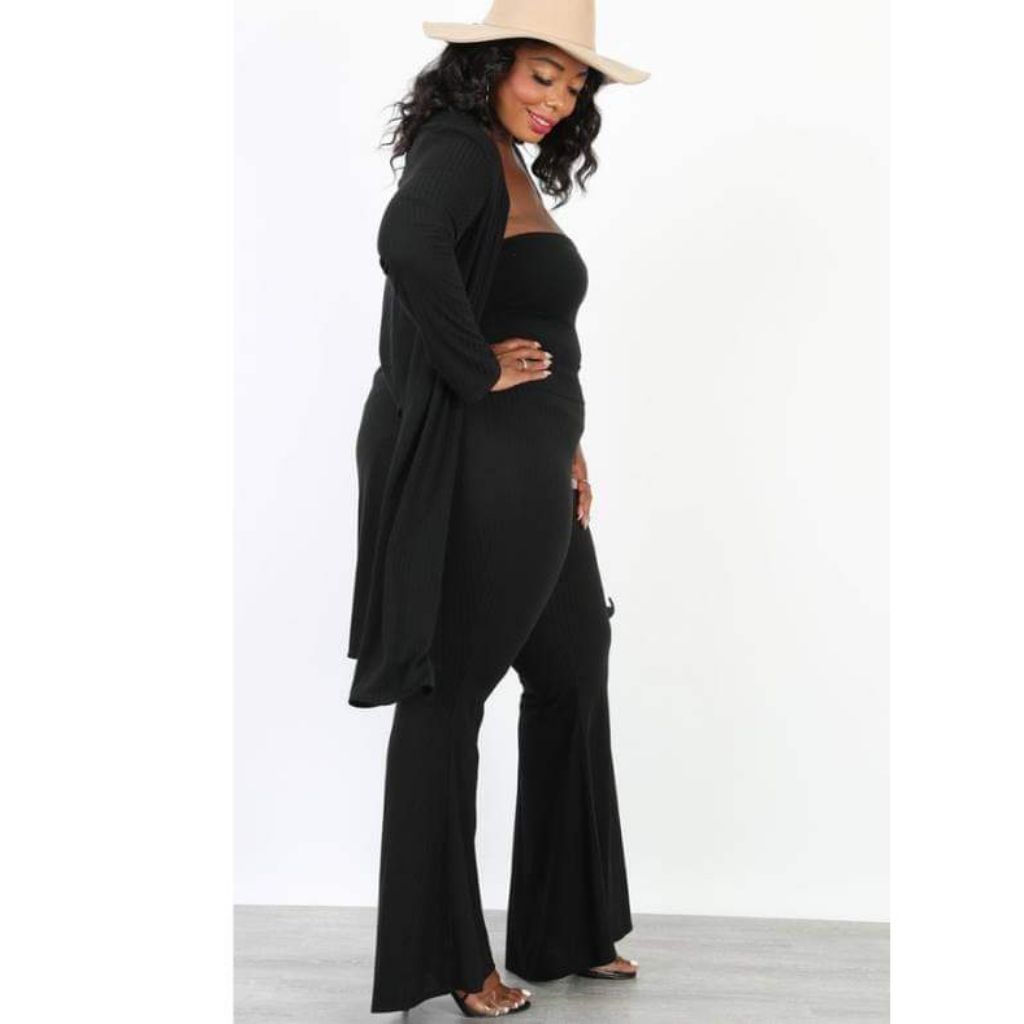 Two Piece Black Pants Set