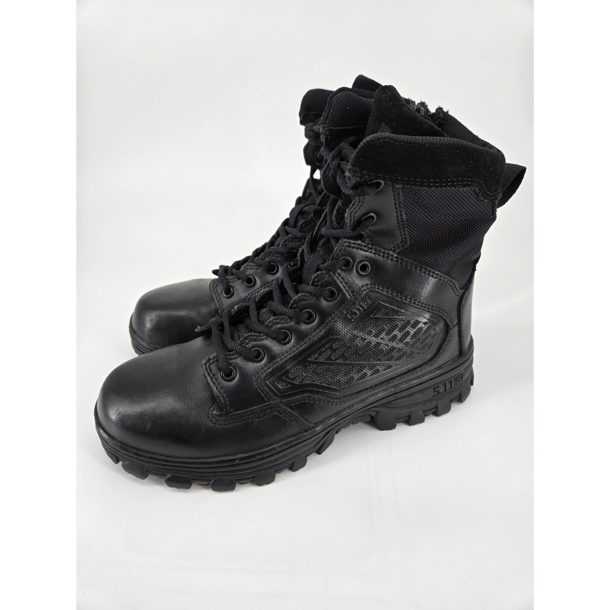 5.11 Tactical EVO 6" Waterproof Black Leather Boot Sidezip D30 Heel Mens Sz 8.5
