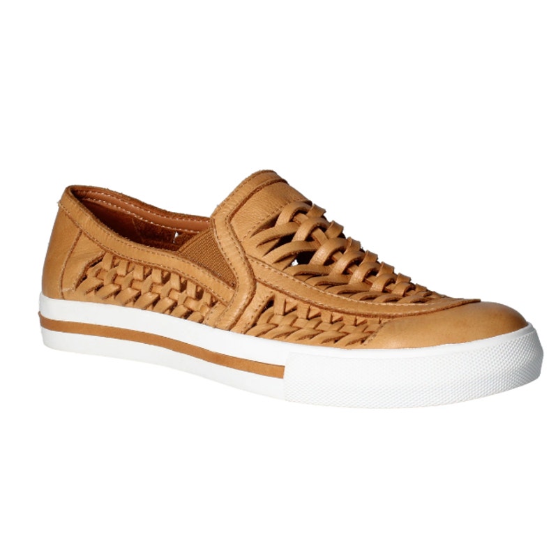 L'AMOUR DES PIEDS Womens Karsha Sneaker Woven Leather Slip On Tan SZ 10 Walking