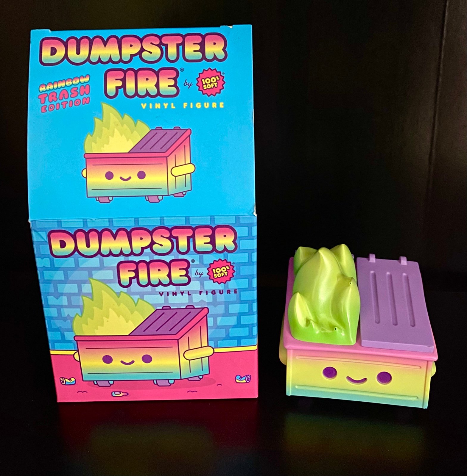 100% Soft Dumpster Rainbow Trash Edition Vinyl Figure
