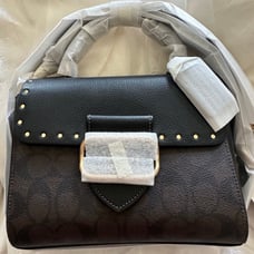 NWT COACH Morgan Top Handle Satchel In Colorblock w Rivets