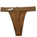 SKIMS Cotton Rib Plunge Bralette + Thong Set Camel Womens XXS