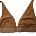 SKIMS Cotton Rib Plunge Bralette + Thong Set Camel Womens XXS