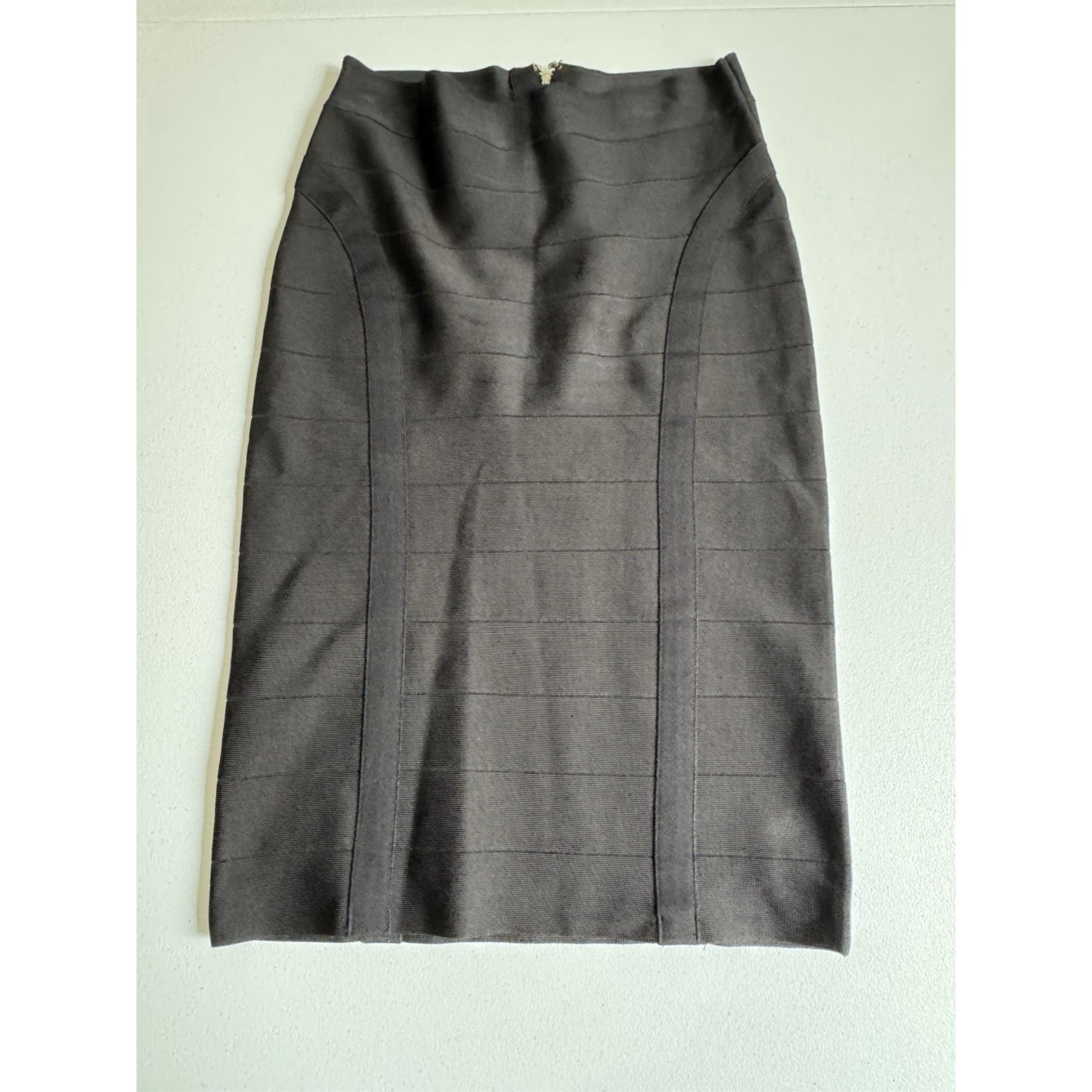 Bebe Midi Bandage Bodycon Black Pencil Skirt Size Medium