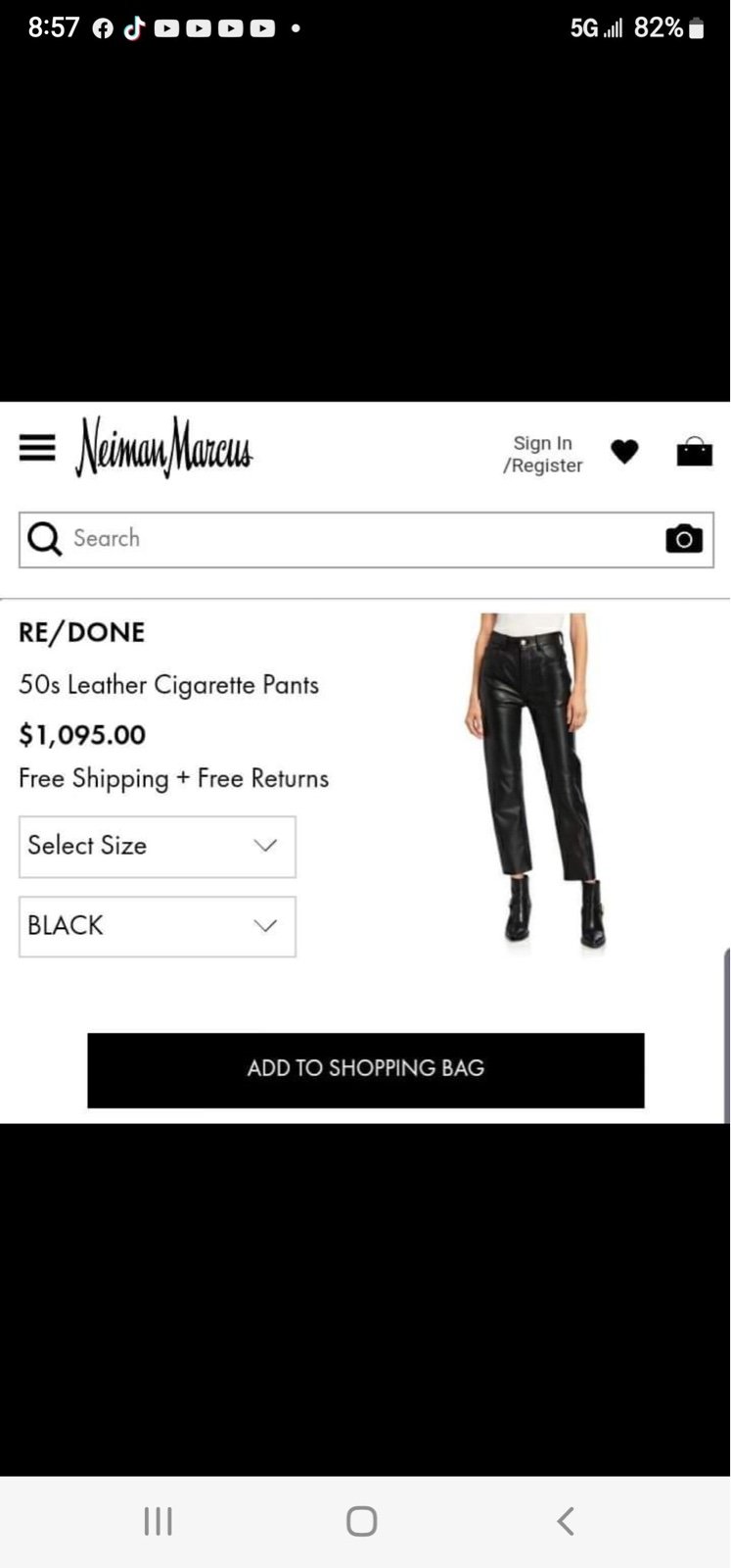50’s Leather cigarette pants