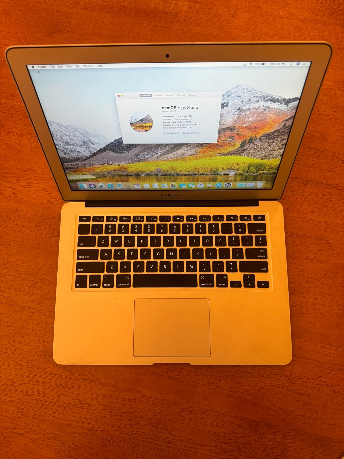 Apple MacBook Air 13 (Mid 2011) – i5-2557M – 4GB RAM – 121GB SSD - OEM Charger
