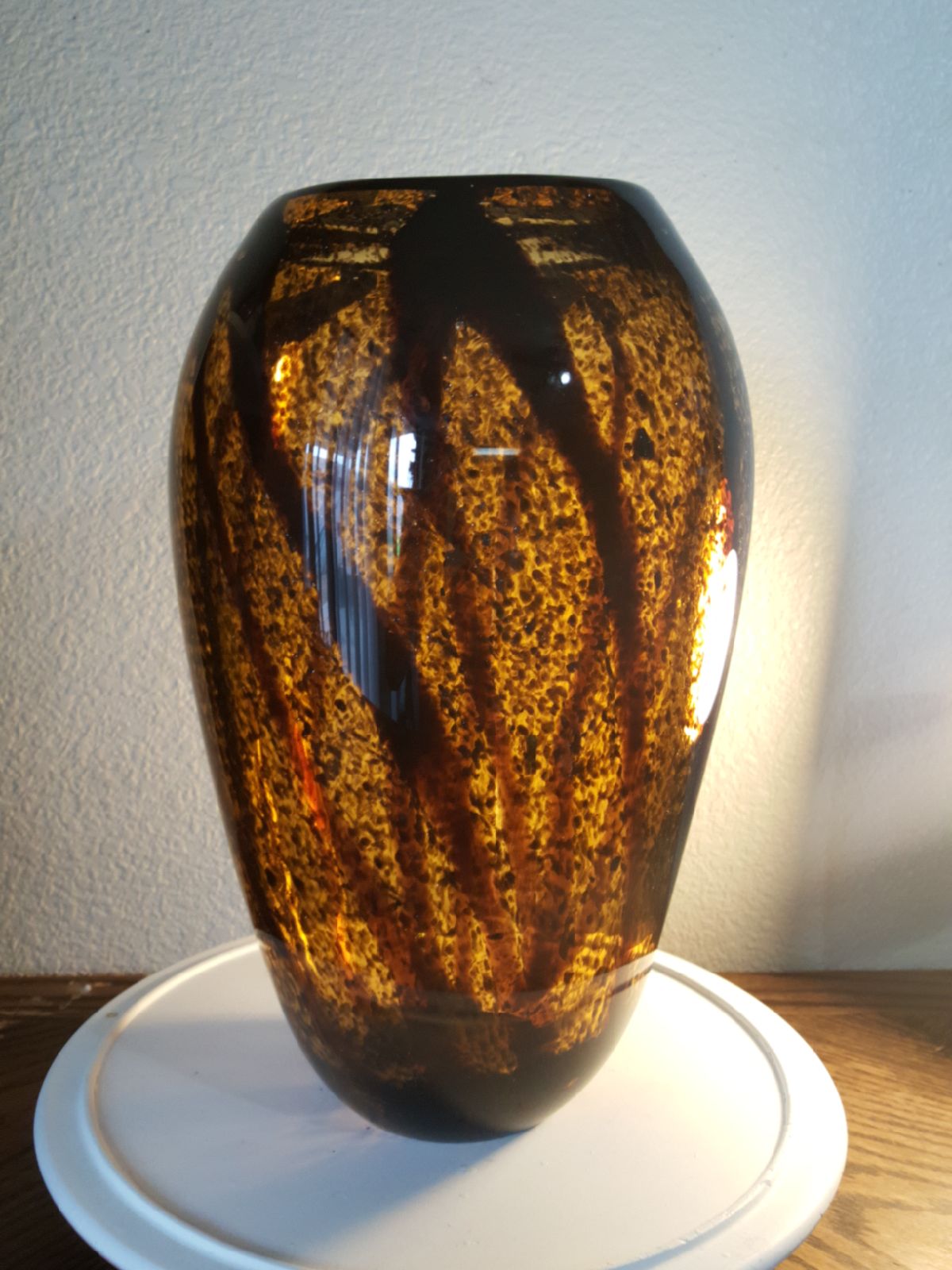 Amber Art Glass Vase