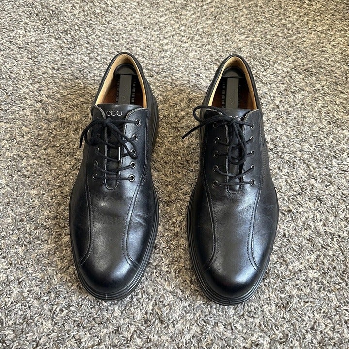 Ecco Men's Hydromax Classic Golf Shoes Black Leather Oxford Size EU 43 US 9-9.5