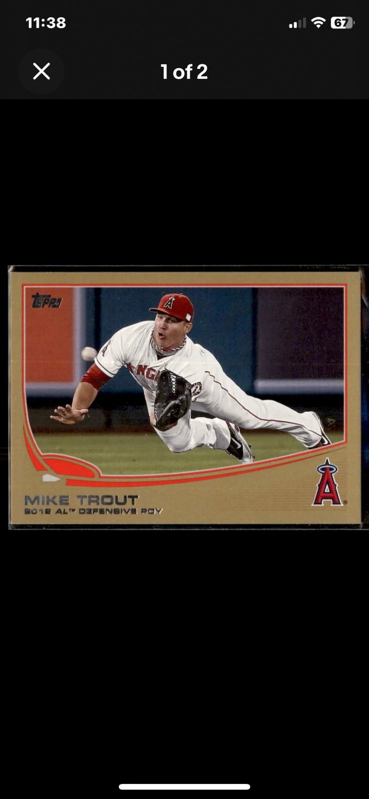 2013 Topps Gold Mike Trout #536 Los Angeles Angels SN2013