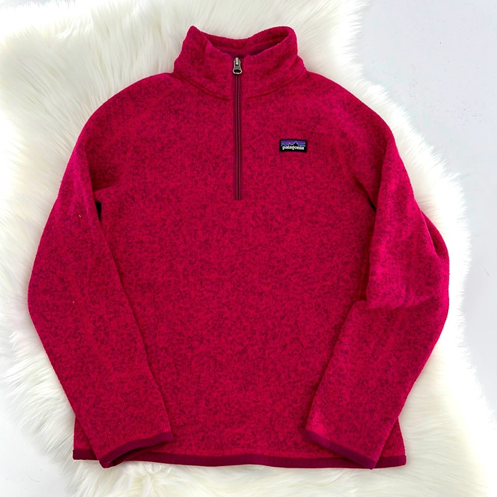 Patagonia Kid's 1/4 Zip Better Sweater Pullover - Pink - Medium (10)