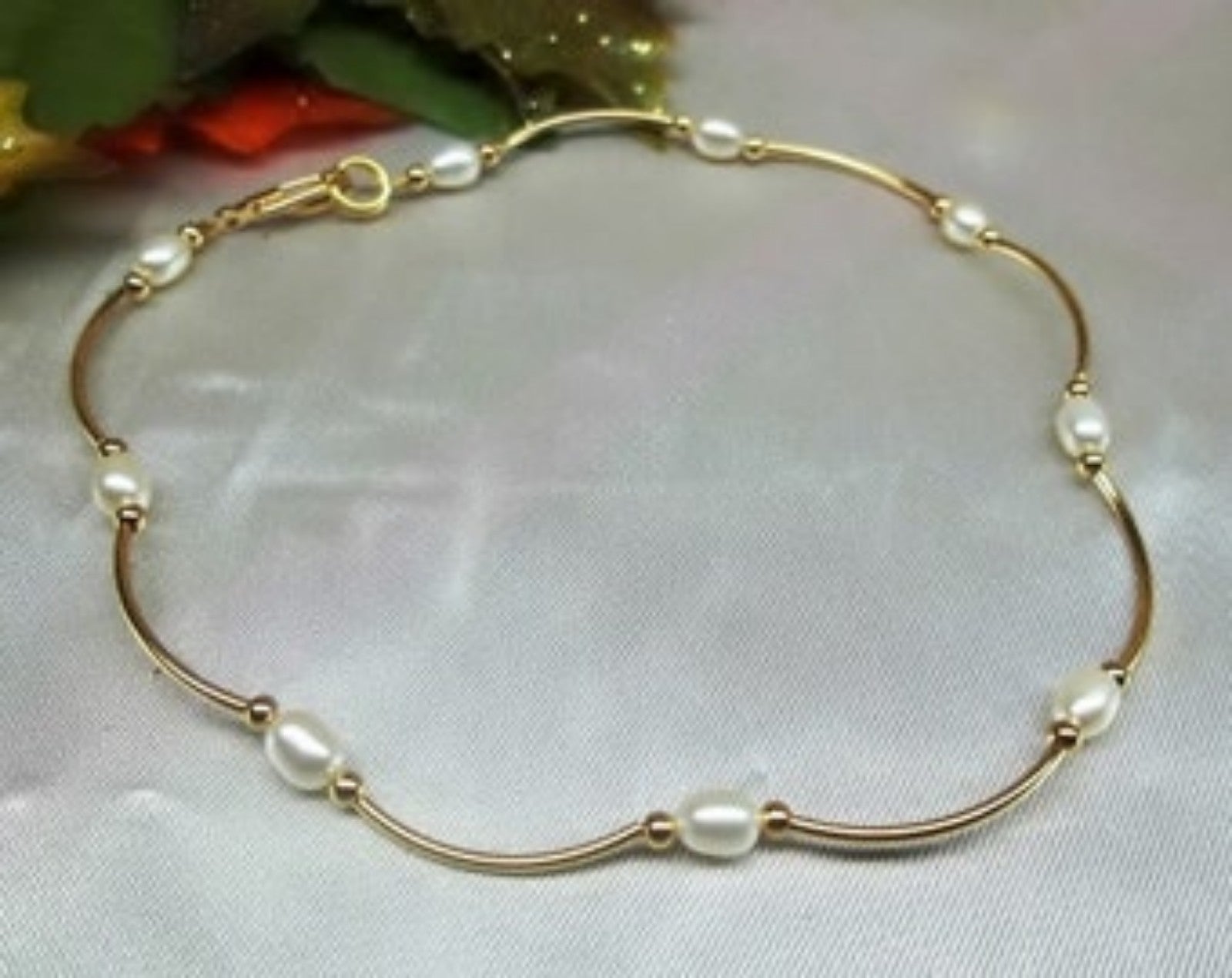 Pearl Ankle Bracelet 14k Gold Filled