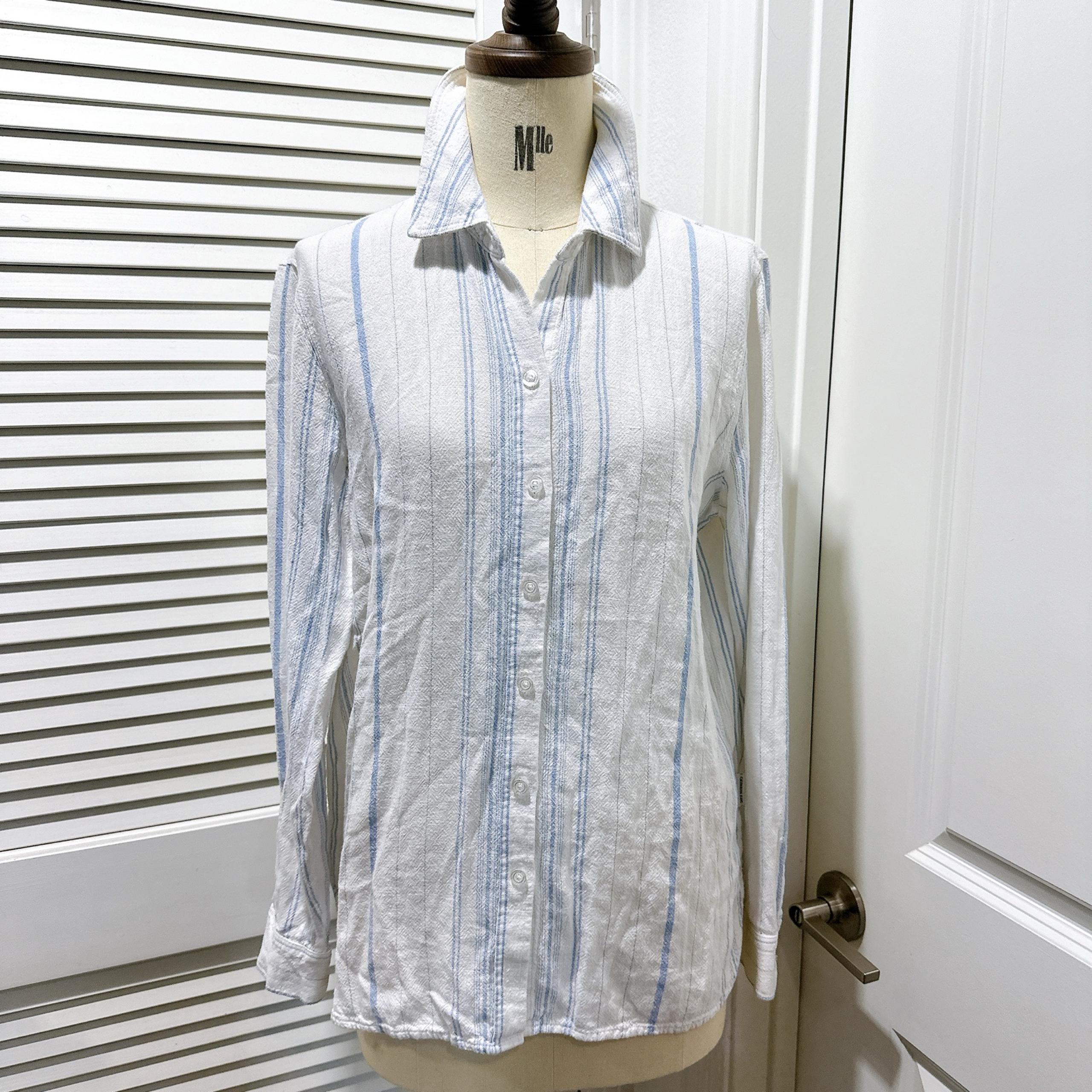 Calvin Klein Jeans Stripe Relaxed Button-Down Shirt Size S