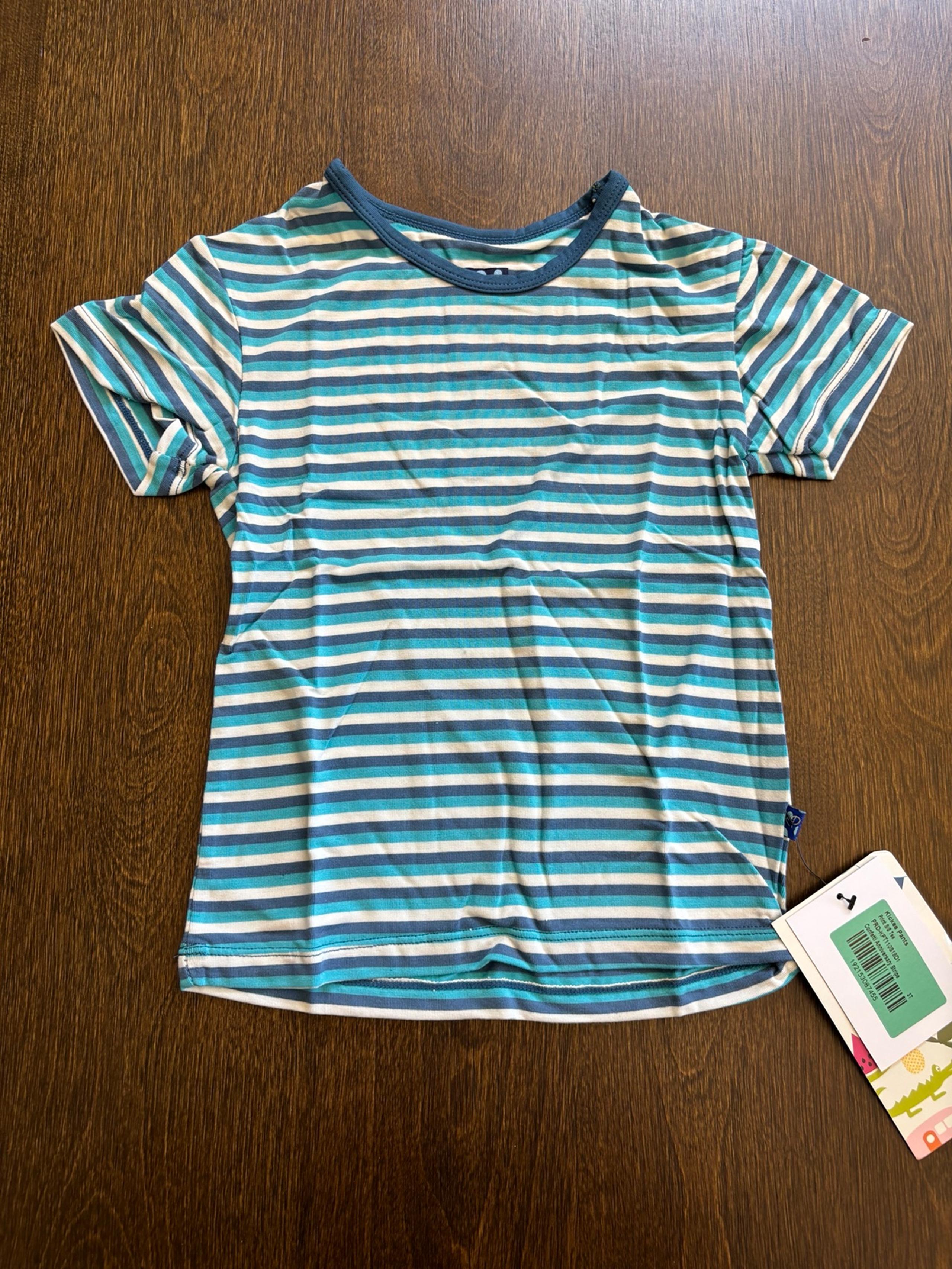 New Kickee Pants short sleeve shirt size 3T in Confetti Anniversary Stripe