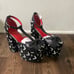 Dolls Kill Trickz N' Treatz All Over Bat Print T Strap Platform Heels - Black