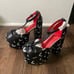 Dolls Kill Trickz N' Treatz All Over Bat Print T Strap Platform Heels - Black