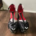 Dolls Kill Trickz N' Treatz All Over Bat Print T Strap Platform Heels - Black