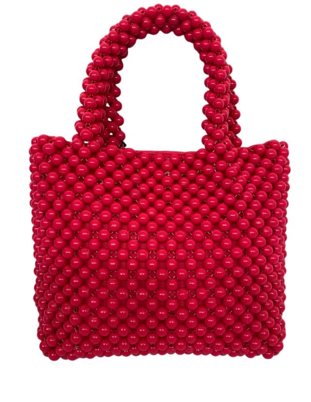 Zara beaded mini bag(hot pink)