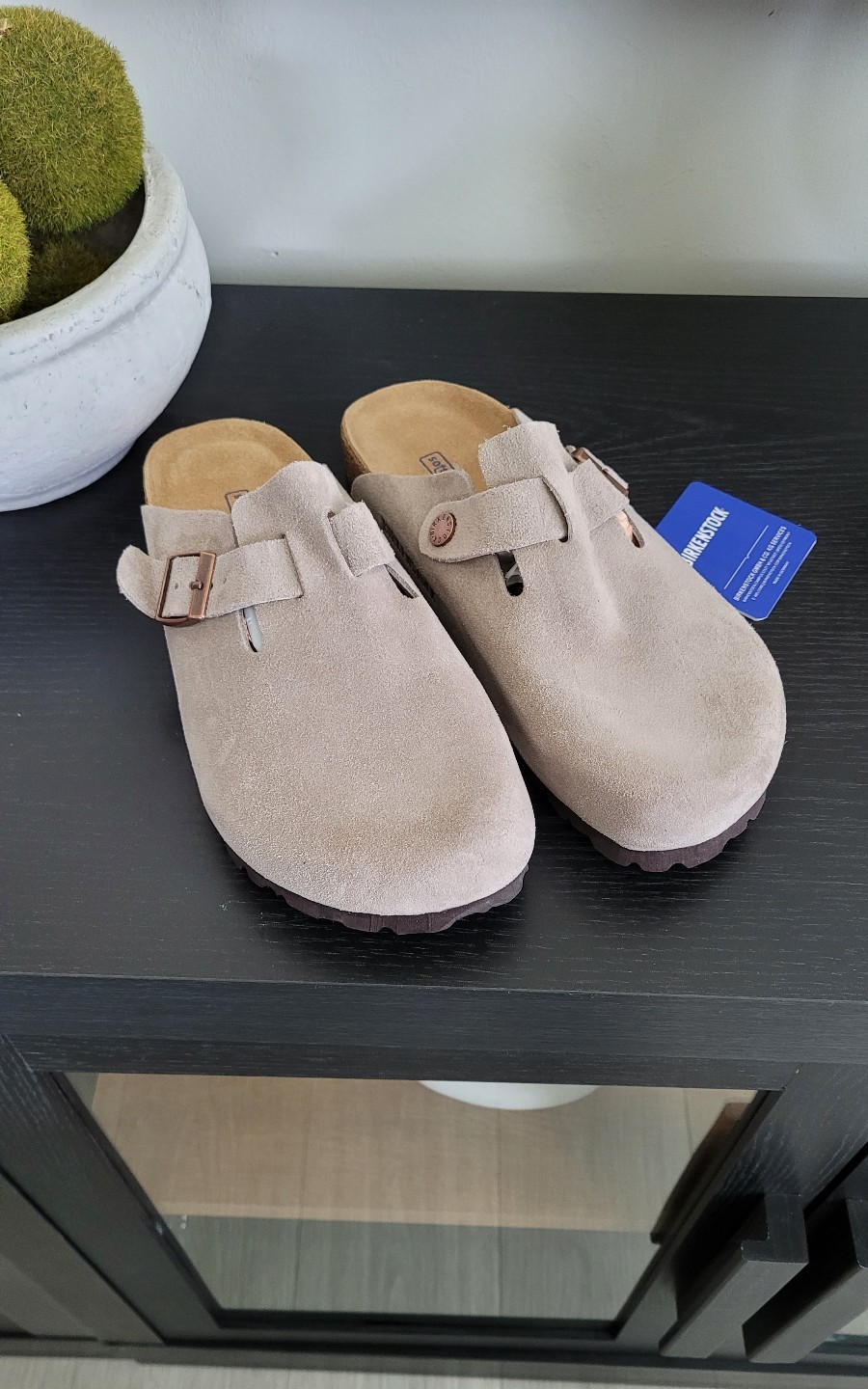 Birkenstock Boston Taupe Clogs 38N