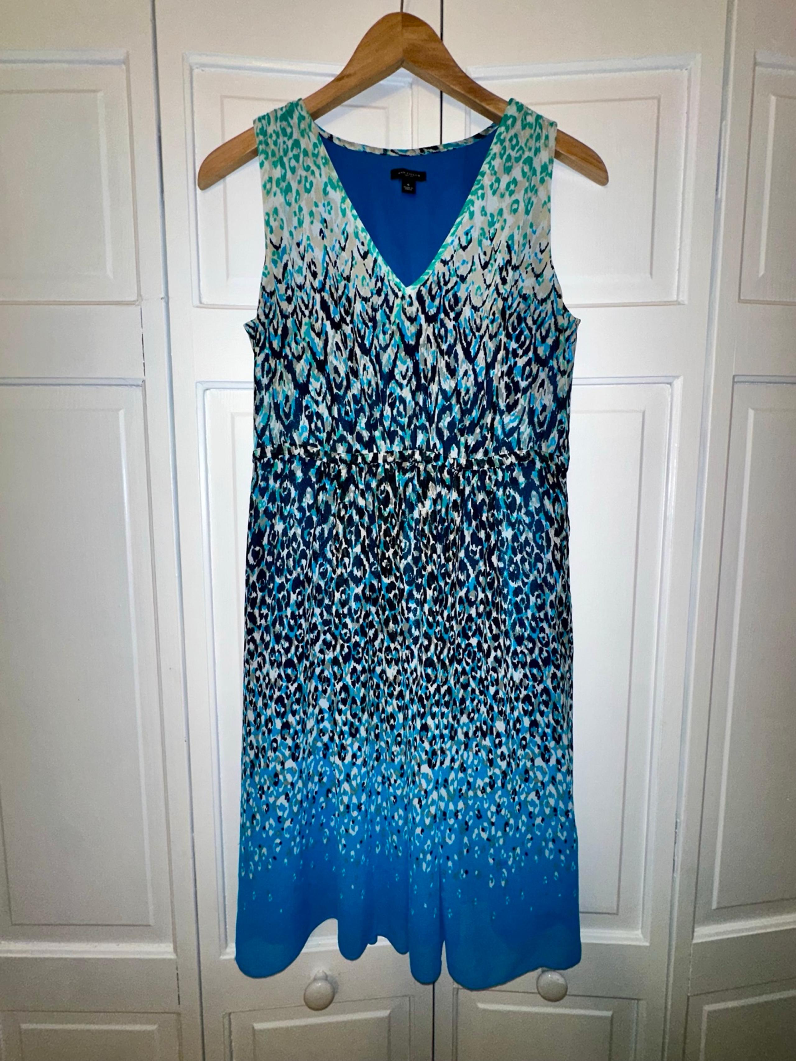 Ann Taylor Women’s Size 4 Sleeveless Turquoise Dress Party Vacation