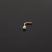 14kt. Gold L Bend Nose Stud Ring with Op