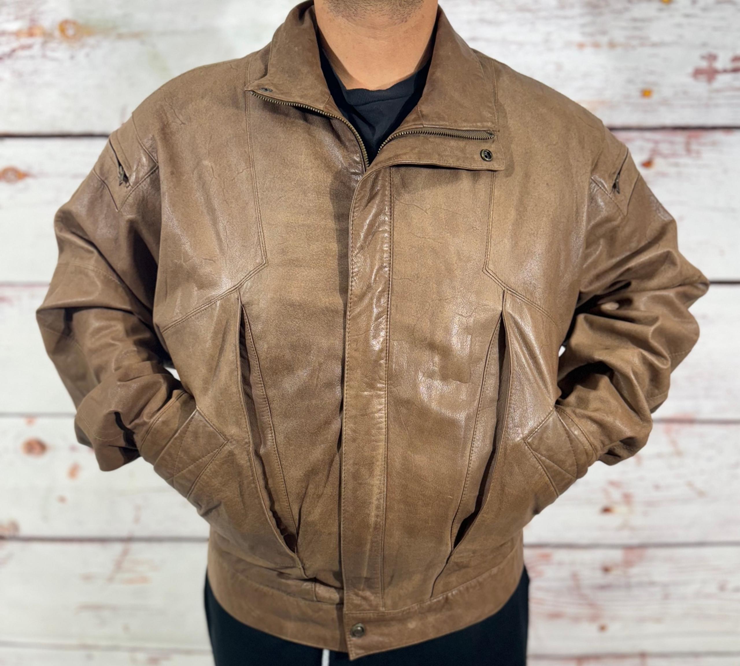 Vintage Adventure Bound leather Jacket Mens Sz 3xl Pilot Bomber AirPlane Travel