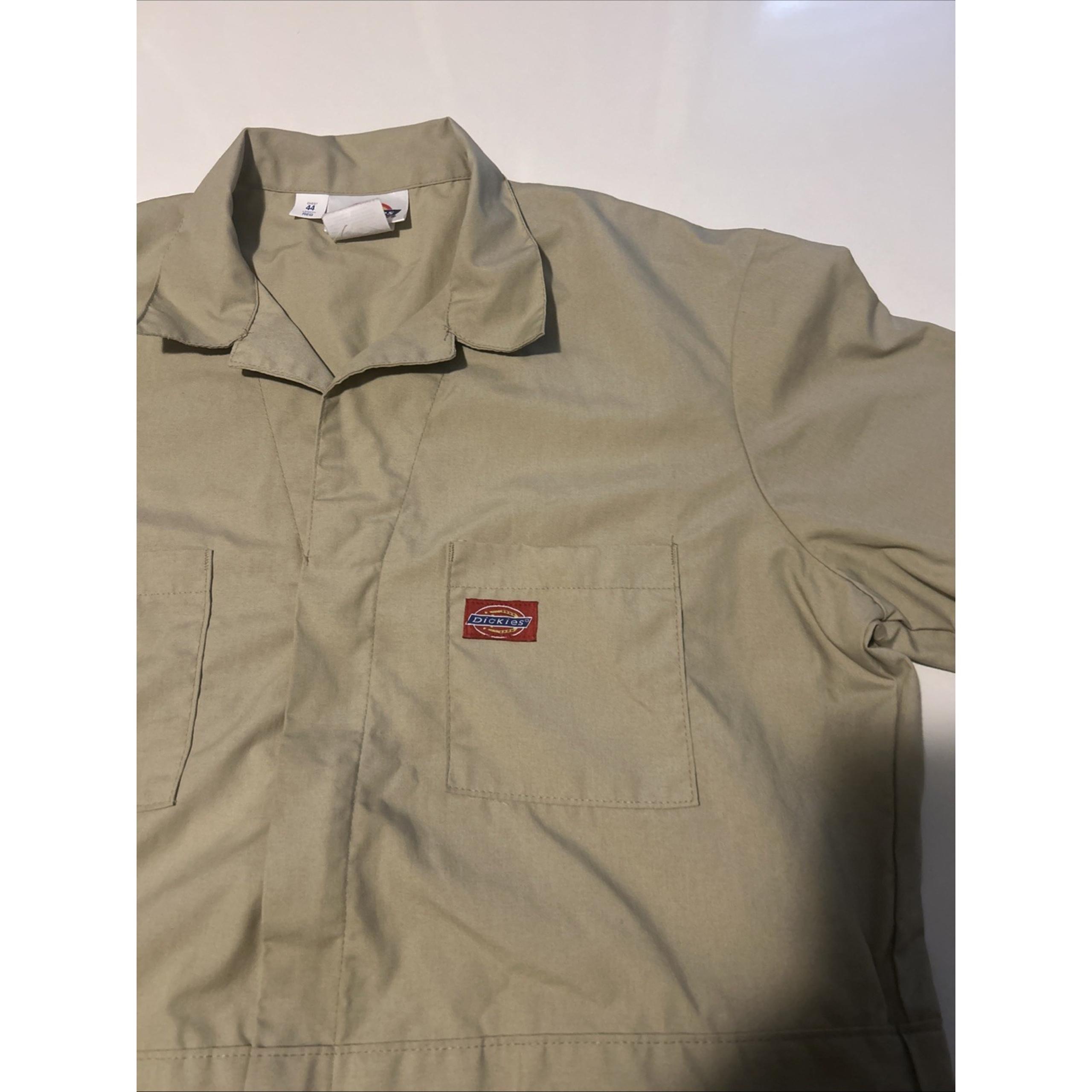 Men's Coverall Short Sleeve 44 L Lightweight Jumpsuit Workwear Khaki - Dickies