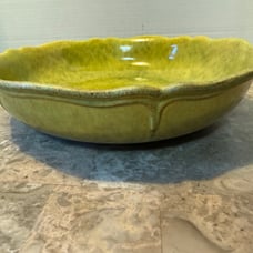 Vintage Royal Haeger Pottery Green Glazed Bowl 307 Marked Centerpiece MCM