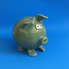 REDUCED! Piggy Bank, Goofy, Green, Glorious, Free Shipping