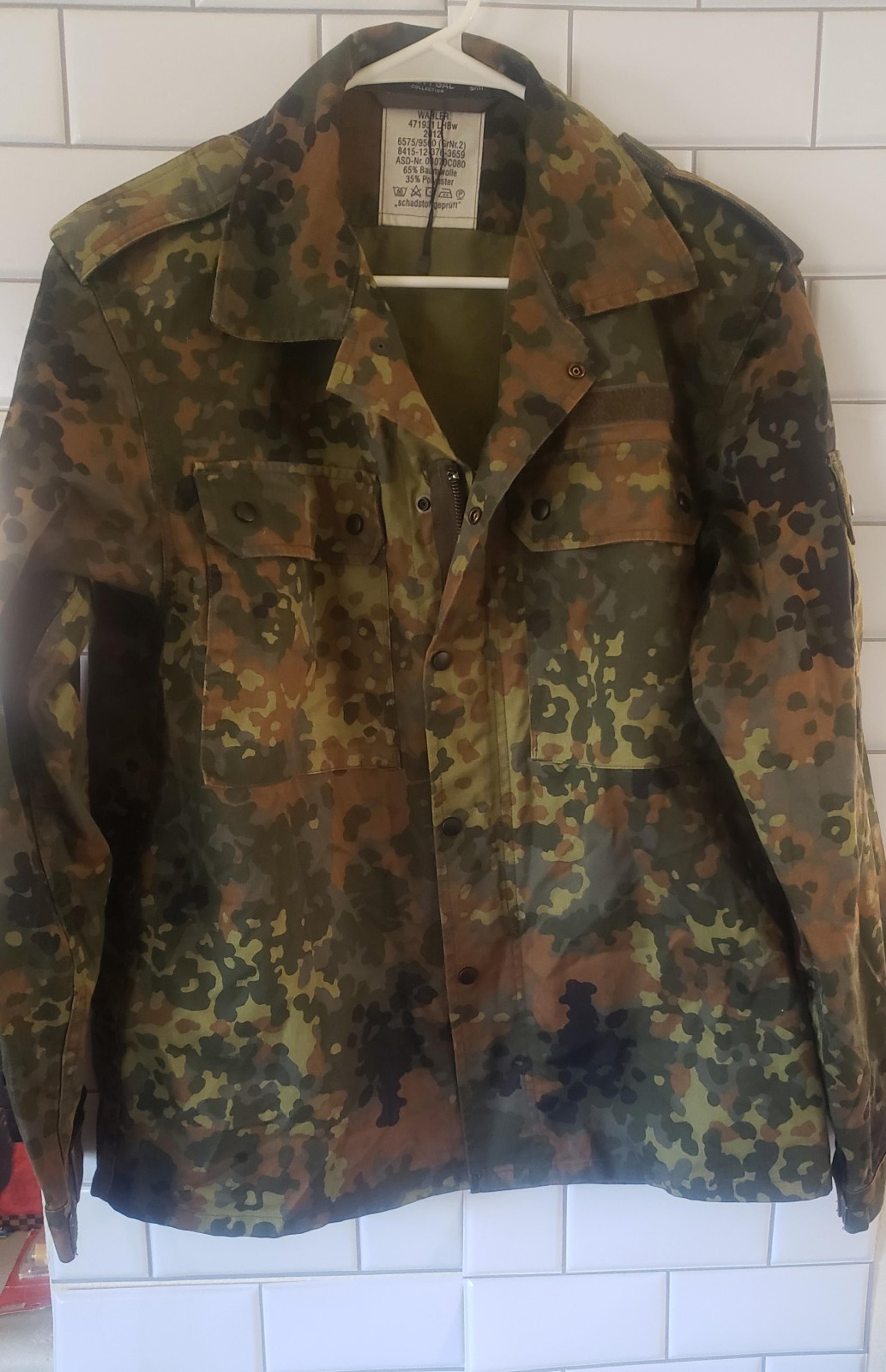 Nasty Gal German Army camouflage flecktarn jacket shirt Wahler Size S
