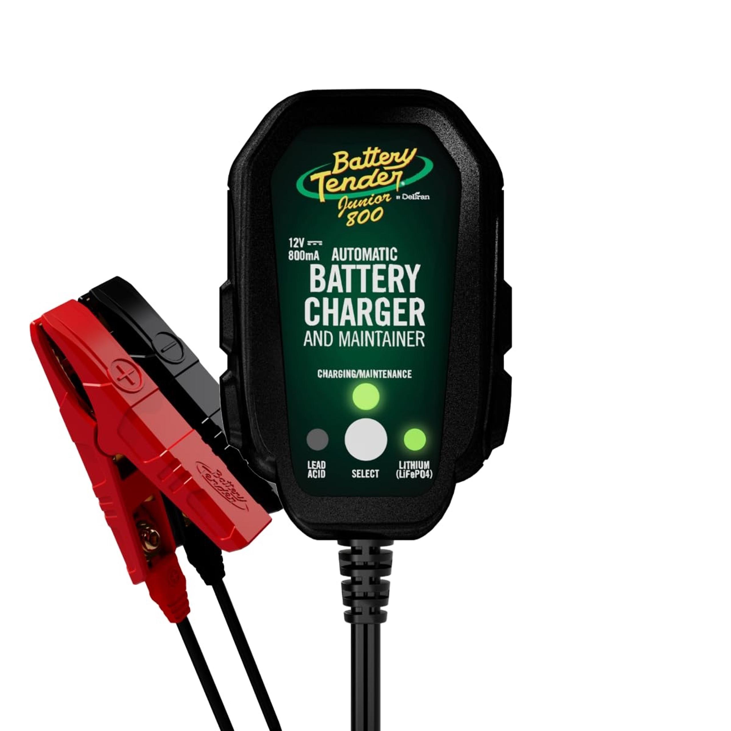 Battery Tender Junior 12V, 800mA Charger & Maintainer for Li/Lead Acid Batteries