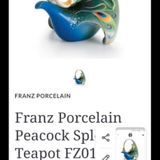 Franz porcelin peacock teapot