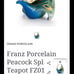 Franz porcelin peacock teapot