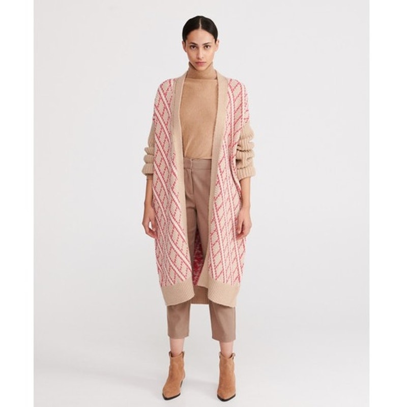 By Anthropologie Patrice Geometric Open Front Long Duster Cardigan Sweater XS