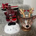 Santa candle holder and reindeer