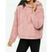 PINK Victoria's Secret Womens Pale Pink Teddy Funnel Neck Pullover Jacket Xsmall
