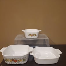 Lot of 3 Vintage Corning Ware LePersilLaSauge p43b A-1 1/2-B A1B No Lids