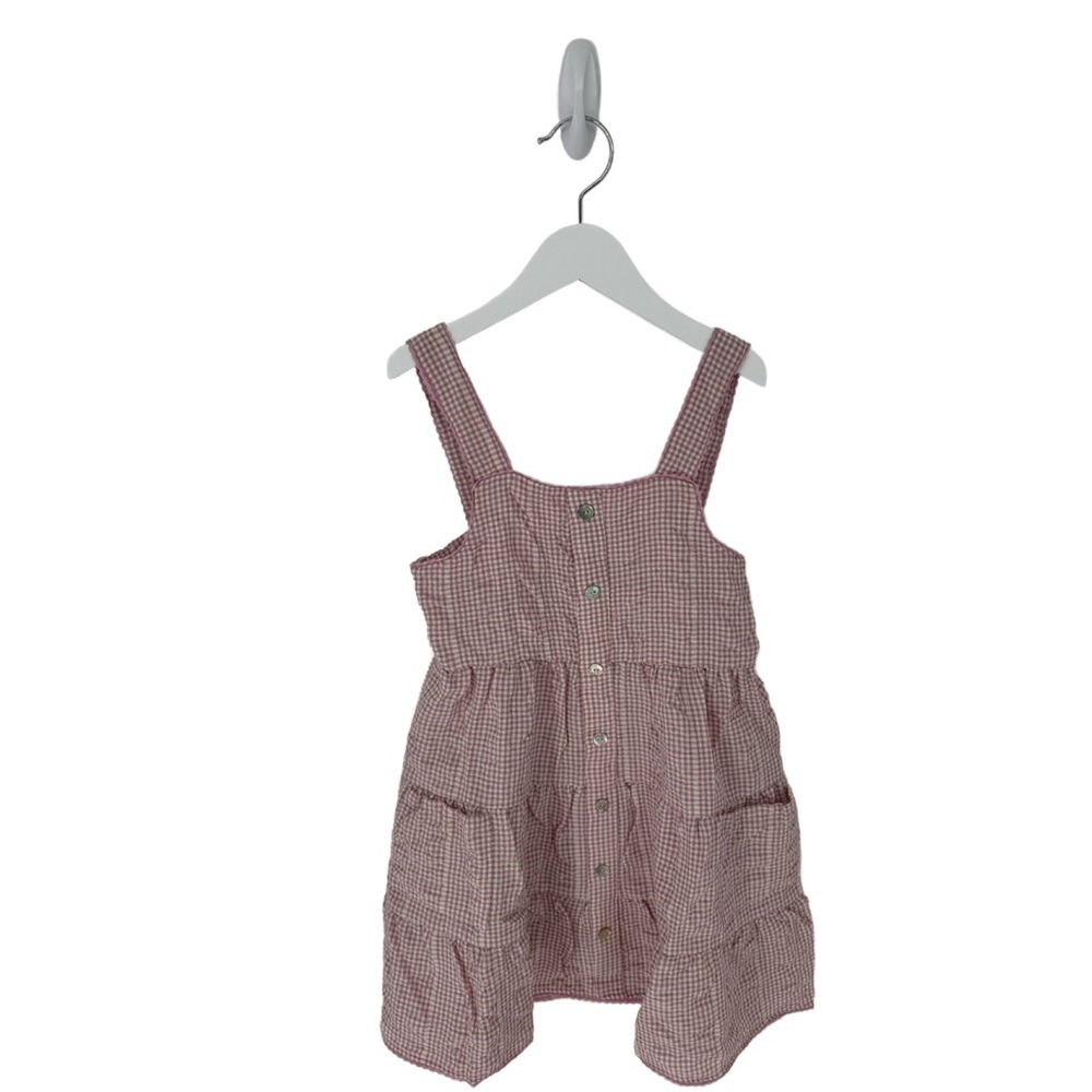For Love & Lemons Lavender Gingham Button-Down Toddle Dress (2) 8T 100