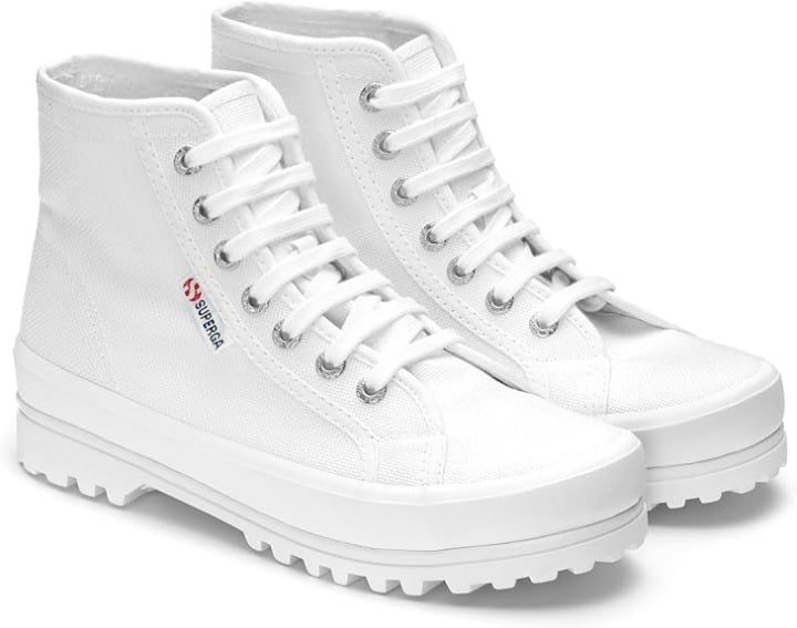 SUPERGA - SIZE: 7.5 - White 2341 Cotu Aplina High-Top Platform Lug Sneakers-NEW!