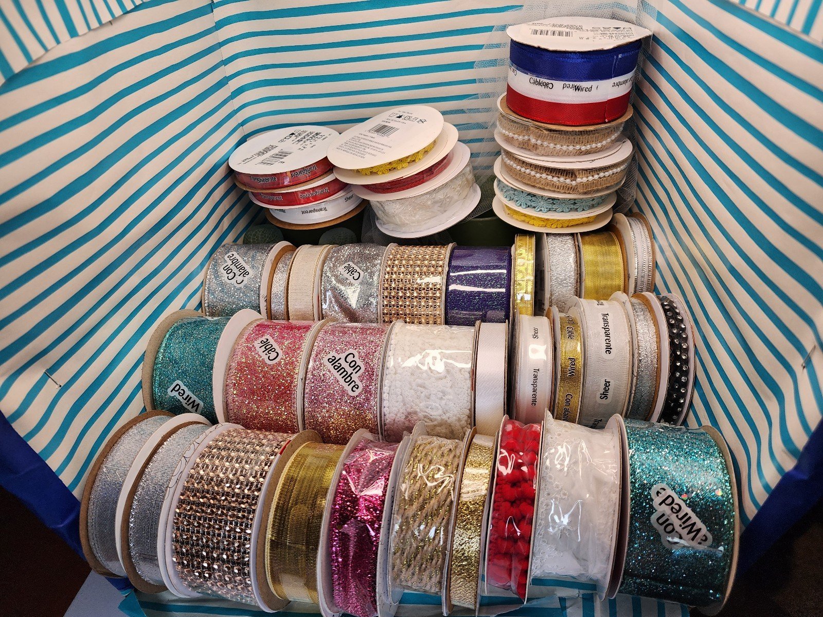 Various sparkle ribbons bulk order