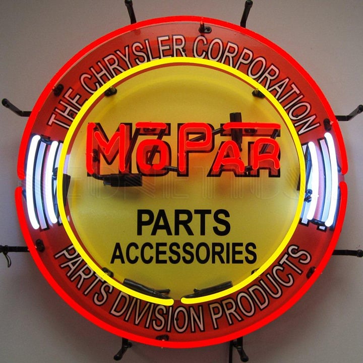 Mopar Circle Man Cave Neon Sign 24 x24 5MPRCR