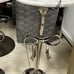 Chrome Marble top bow Side table