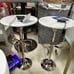 Chrome Marble top bow Side table