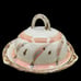 Stunning Art Pottery Shallow Bowl with Covered Lid Colorful Butter Dome 8 x 6