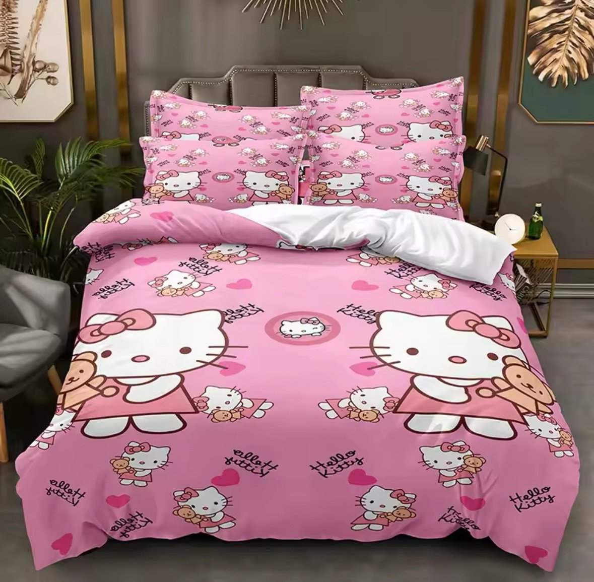 Hello kitty bedhseet cover (3pcs)