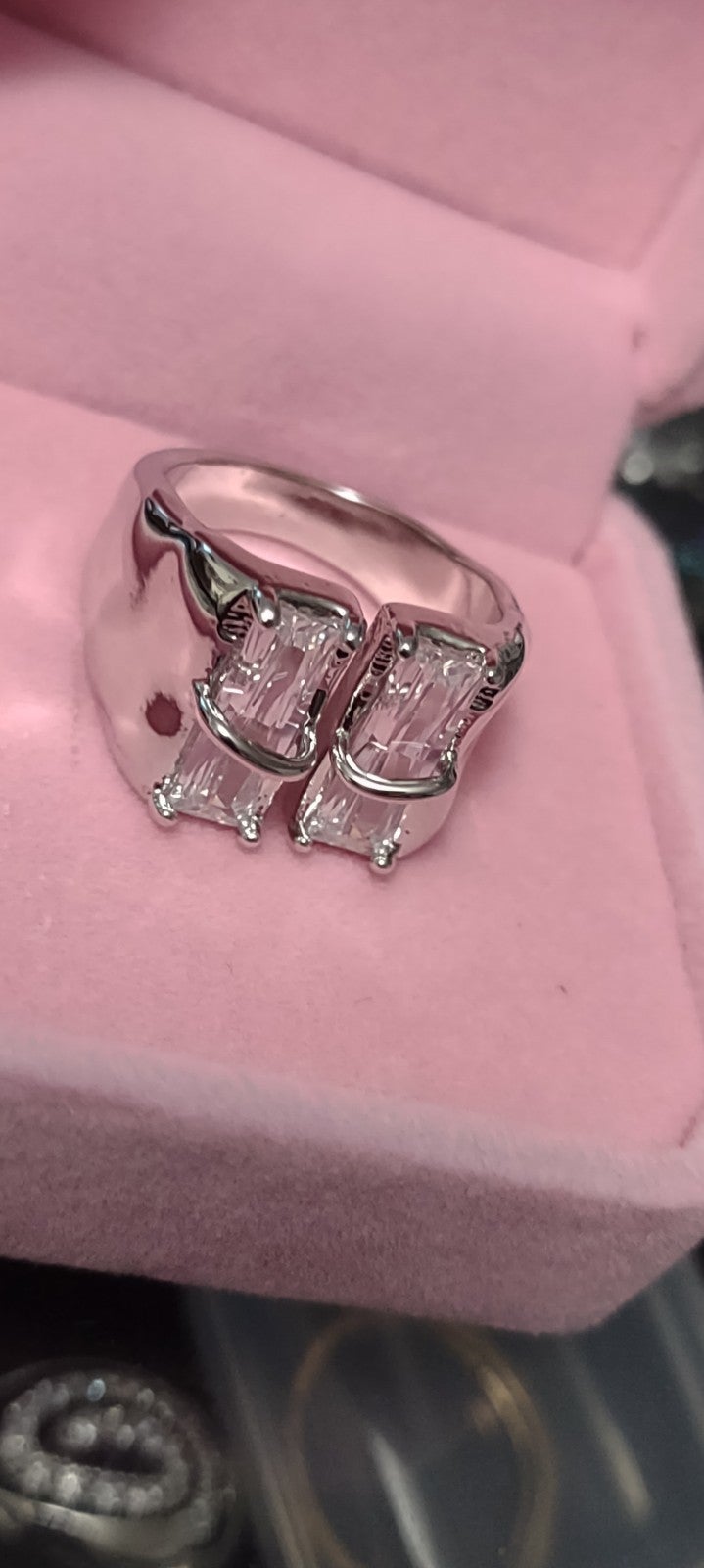 Size 7 white topaz in 18K white gold filled 925 sterling ring
